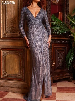 Романтическое вечернее платье с глубоким V-образным вырезом, классические свадебные платья длиной до пола, роскошные прямые свадебные платья из бисера, Vestidos De Novia  5