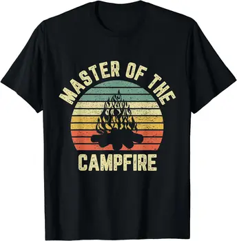 Рубашка для кемпинга Master of the Campfire, винтажная мужская хлопковая футболка для кемперов, женская футболка с коротким рукавом  5