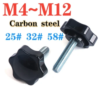 Ручка в виде цветка сливы Винт M4 M5 M6 M8 M10 M12 С шестигранной резьбой из углеродистой стали, Зажимная ручка с шестигранной резьбой, Ручка для затягивания болтов  5