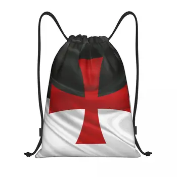Рюкзак с завязками Flag Of Knights Templar, Женский, мужской, спортивный рюкзак для спортзала, Переносная сумка для кросс-тренировок в средневековых Крестовых походах, сумка  5