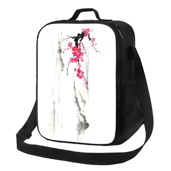 Сакура Дерево Вишневый цвет Изолированная сумка для ланча с японским цветком Портативный Кулер Термальный Ланч-бокс для еды Детская школа  5