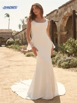 Свадебное платье Pastrol с длинным рукавом и квадратным вырезом, Богемное кружевное свадебное платье длиной до пола, Классическое Vestidos De Novia  4