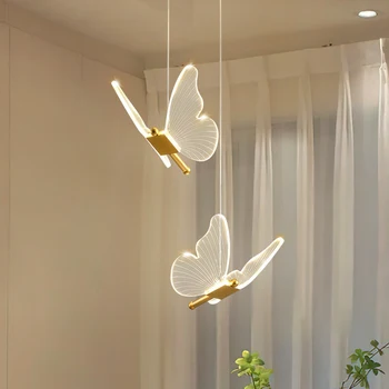 Светодиодные подвесные светильники-бабочки, скандинавское внутреннее освещение, подвесной светильник, современный подвесной светильник, украшение гостиной, потолочный светильник  5