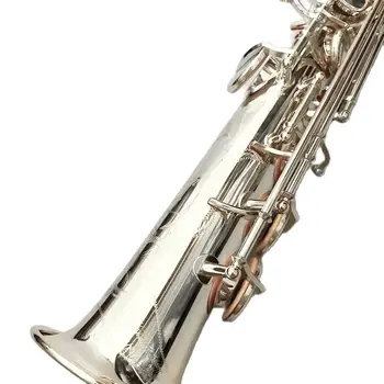 Серебро 82 профессиональный сопрано-саксофон Си-бемоль ручной инструмент с резным рисунком 