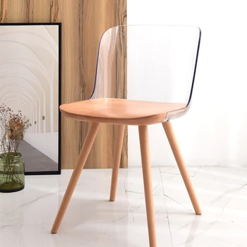 Скандинавские Деревянные обеденные стулья, Минималистичные Прозрачные Современные обеденные стулья со спинкой, мебель для гостиной Silla Comedor WZ50DC  5