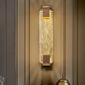 Скандинавский настенный светильник из пузырькового хрусталя для украшения отеля, лампа для домашней гостиной, спальни, фоновая стена, атмосфера, настенные светильники в помещении  4