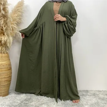 Скромная абайя для мусульманок, Дубайский халат, Турецкий кафтан, Исламская одежда, Кардиган-кимоно, Марокканский кардиган  5