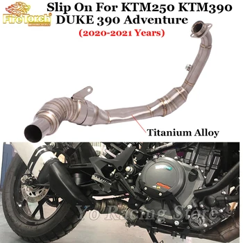 Слипоны Для KTM250 KTM390 DUKE 250 390 Adventure 2020 2021 Мотоцикл Выхлопная Труба Escape Moto Модифицированная Передняя Соединительная Труба Из Титанового Сплава  4