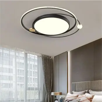 Современная Новая светодиодная люстра для кухни гостиной спальни кабинета Потолочный светильник с круглым кольцом Простой дизайн Светильник с дистанционным управлением  5