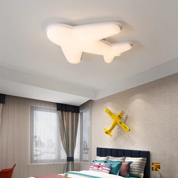 Современная светодиодная потолочная люстра для креативного самолета Потолочный светильник Декор детской комнаты Спальня Потолочный светильник в виде самолета  5