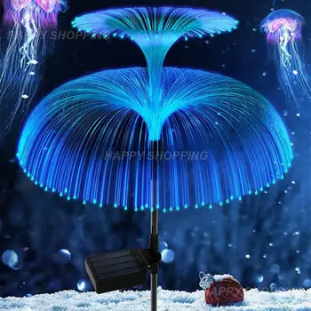 Солнечные светодиодные садовые фонари Украшение в виде медузы Солнечная Энергия Водонепроницаемая наружная дорожка Солнечная Лампа  5