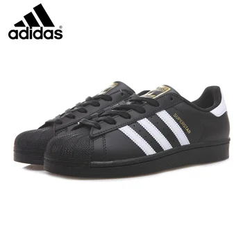 Спортивная обувь Adidas Superstar Мужская и женская обувь Clover Black Gold Label Shell Head Спортивная обувь для пары кроссовки  3