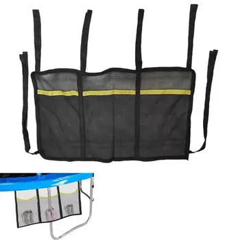 Сумка для хранения батута, дышащая сетчатая сумка из 3 мешочков для обуви для батута, Карманная сумка для спортивных принадлежностей на открытом воздухе с 6 ремнями  5