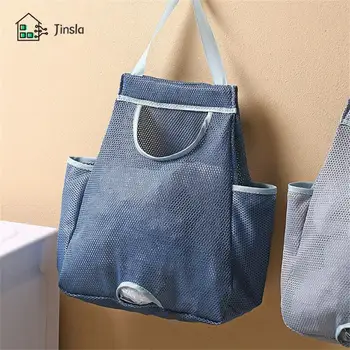 Сумка для хранения Настенная моющаяся сумка для хранения хозяйственной сумки Прочная и долговечная синяя моющаяся сетчатая сумка для хранения с сеткой  5