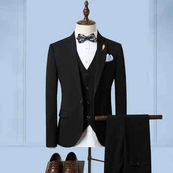 Сшитое на заказ свадебное платье жениха, блейзер, брюки, деловые классические брюки высокого класса SA08-91599  5