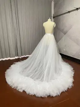 Съемная юбка из тюля с оборками, верхняя юбка, шлейф свадебного платья, свадебный аксессуар нестандартного размера  1
