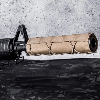 Тактический чехол для глушителя с накладкой - Нейлоновая защита глушителя 500D, быстросъемная конструкция для стрельбы и охоты  5