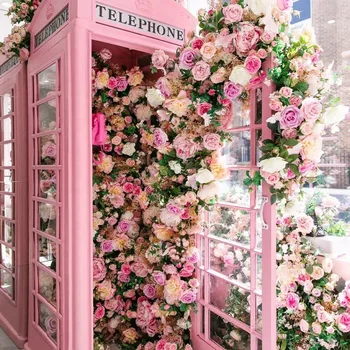 Телефонная будка в лондонском стиле, ретро-британское оформление, свадебное украшение, индивидуальная уличная лондонская телефонная будка с искусственным  4