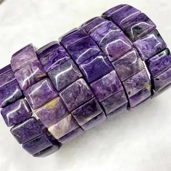 Фиолетовый браслет из бусин из камня чароит, ювелирные изделия из натуральных драгоценных камней, браслет для женщин, для мужчин, в подарок Оптом!  4