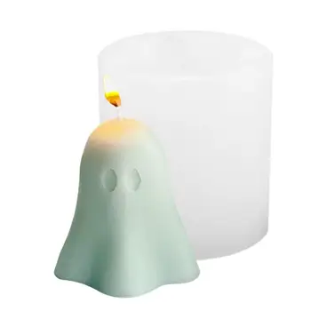 Форма для изготовления свечей на Хэллоуин, уникальная 3D свеча-призрак на Хэллоуин, 3D Силиконовые формы для изготовления свечей, украшение для дома, форма для поделок, подарок  10