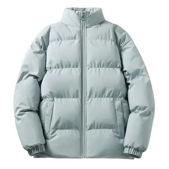 Хлопковое пальто унисекс, уютное зимнее хлопковое пальто с толстой подкладкой, теплая Ветрозащитная куртка Унисекс на открытом воздухе  5
