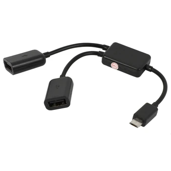 Хост-Кабель Micro-USB, Разъем Micro-USB к 2X Адаптеру-Конвертеру Типа A с Двумя USB-Разъемами OTG Для Планшетных ПК Android И Смартфонов  5