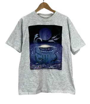 Художественная футболка Vtg 90-х с Куртом Берманном Neptune's Keeper Psychadelic Sea Life Средний размер  5