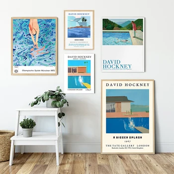 Художественный плакат Дэвида Хокни, абстрактные картины в скандинавском стиле для выставки домашнего декора, картины на холсте для гостиной без рамок  5