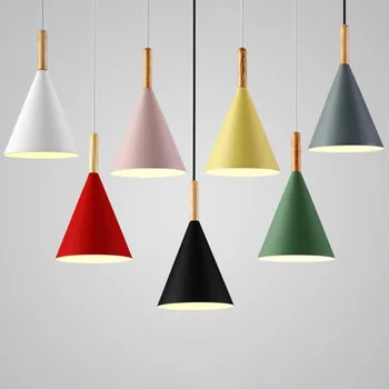 Цветная люстра Macaron Nordic ресторанная люстра творческая личность простая прикроватная тумбочка для спальни барная лампа освещение  4