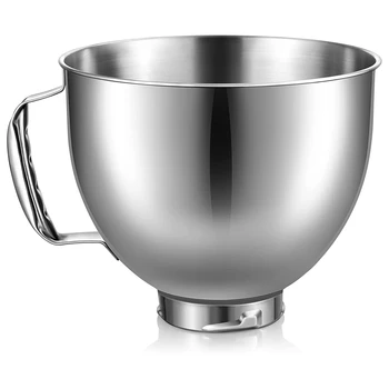 Чаша из нержавеющей стали для миксера KitchenAid с наклонной головкой объемом 4,5-5 кварт, для чаши миксера KitchenAid, можно мыть в посудомоечной машине  5