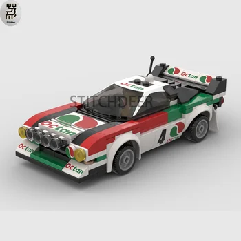 Чемпион Скорости MOC Lancia Серии 037 #4 Octan Rallye Team Racing Строительные Блоки Собрать Модель Игрушки Кирпич Детский Подарок На День Рождения  5
