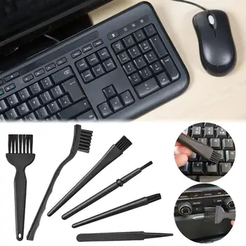 Черная антистатическая щетка 6в1, Портативная ручка, Набор кистей для чистки клавиатуры, щетки для домашнего использования и чистки компьютеров  10