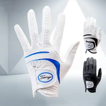 Черные, белые Перчатки для гольфа, Износостойкие, дышащие, для левой и правой рук, Кожаные эластичные перчатки для верховой езды, спортивные перчатки высокого качества, варежки  5