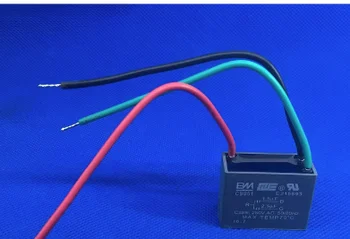 Черный CBB61 1,5 мкФ + 2,5 мкФ 3 провода переменного тока 250 В 50/60 Гц Конденсатор для потолочного вентилятора  0