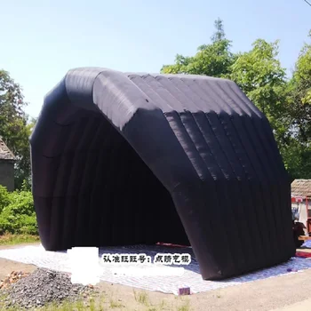 Черный Гигантский надувной шатер для сцены, Воздушная крыша, Наружная крышка для сцены с воздуходувкой  0