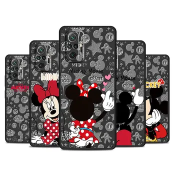 Черный Чехол для Телефона Disney Minnies Mickey Heart для Xiaomi Redmi Note 13 11 12 8 Pro 10 12S 10C 9S K40 13 Pro Plus 12C Мягкий Чехол  5