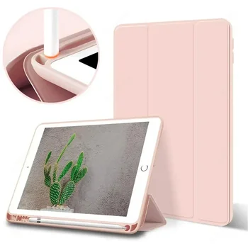 Чехол Funda для iPad 9.7 (5-6-го поколения) iPad Pro11 Air4/5 Smart из искусственной кожи с держателем карандаша чехол для 10.2 10-го поколения mini 5 6 Coque  3