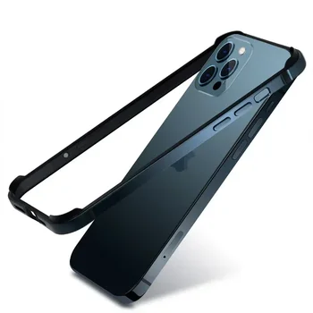 Чехол-Бампер Для iPhone 12 Mini 11 Pro Max 12Pro 11Pro XR X XS Роскошная Алюминиевая Металлическая Силиконовая Рамка Для Телефона Синий Черный Аксессуары  5