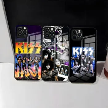 Чехол Для Телефона Kiss Metal Rock Band Для iPhone 14 Pro Max 15 12 11 13 Mini X XR XS 8 7 6 Plus SE Из Закаленного Стекла Задняя Крышка  5