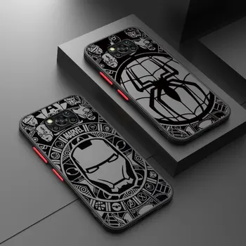 Чехол Для Телефона Xiaomi Poco M5s M4 X3 NFC M3 X4 Pro F3 F4 GT C40 4G Роскошный Силиконовый Чехол Marvel Iron Man Sqiderman  5