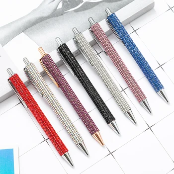 Шариковые ручки Press Metal с бриллиантами, многоцветная Подарочная ручка, Креативные канцелярские принадлежности  5