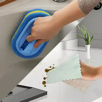 Щетка для чистки кухни, ванной, туалета, Губка, Щетки для чистки стеклянных стен, Керамические щетки для чистки оконных прорезей, Салфетка для мытья посуды  4