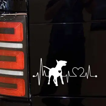 Электрокардиограмма собаки бультерьера Наклейки на окна кузова автомобиля  3