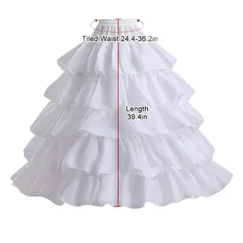 Юбка-обруч простого дизайна, 5 слоев с оборками, нижняя юбка для бального платья, комбинация для свадебного платья, Регулируемая талия  4