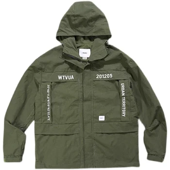Японские мужские осенне-зимние куртки-карго WTAPS, мужские повседневные свободные бейсбольные пальто с капюшоном, уличные теплые ветрозащитные куртки  3