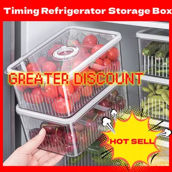 Ящик для хранения холодильника Timing, Органайзер для свежего холодильника, Кухонные контейнеры для хранения овощей, Инструмент для кладовой, кухонный органайзер  3